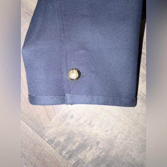 NWT Talbots Plus “Ashley” Navy Blue Twill Military Jacket with Gold Accents - Picture 7 of 14